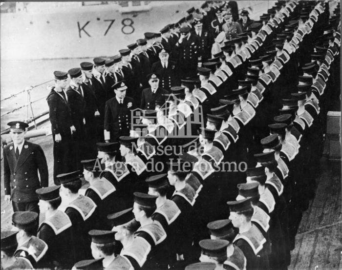 "On board the British battleship <i>Duke of York</i>"