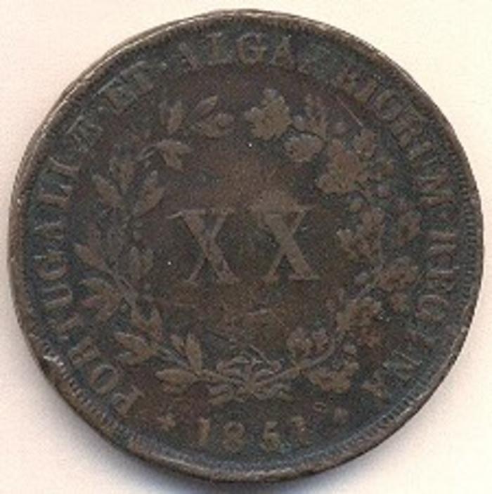 Moeda 20 Réis , D. Maria II