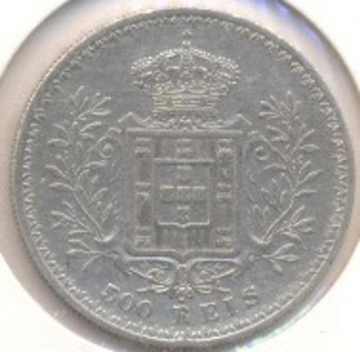 Moeda 500 Réis / 5 Tostões, D. Carlos I 