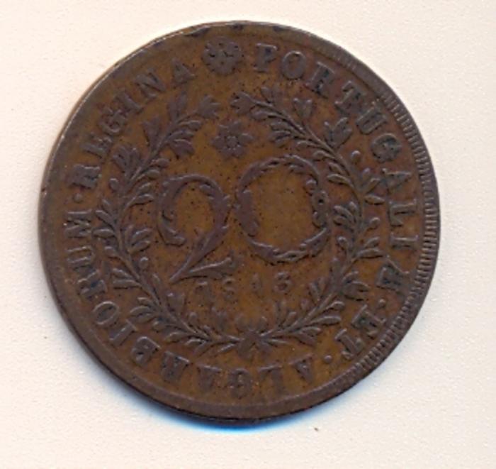 Moeda 20 Réis - Açores, D. Maria II 