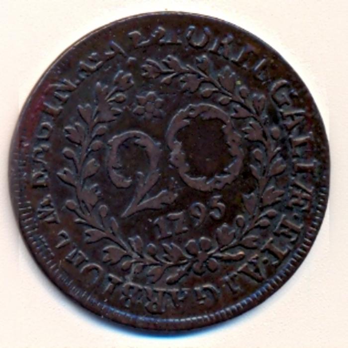Moeda 20 Réis - Açores, D. Maria I