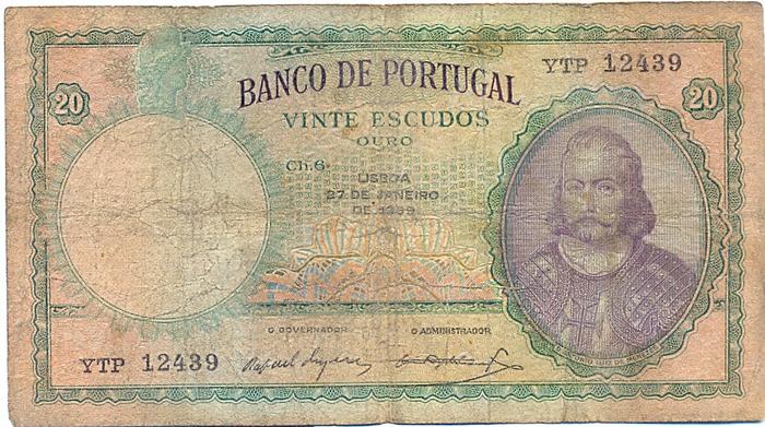 Nota de 20 Escudos, Republica 