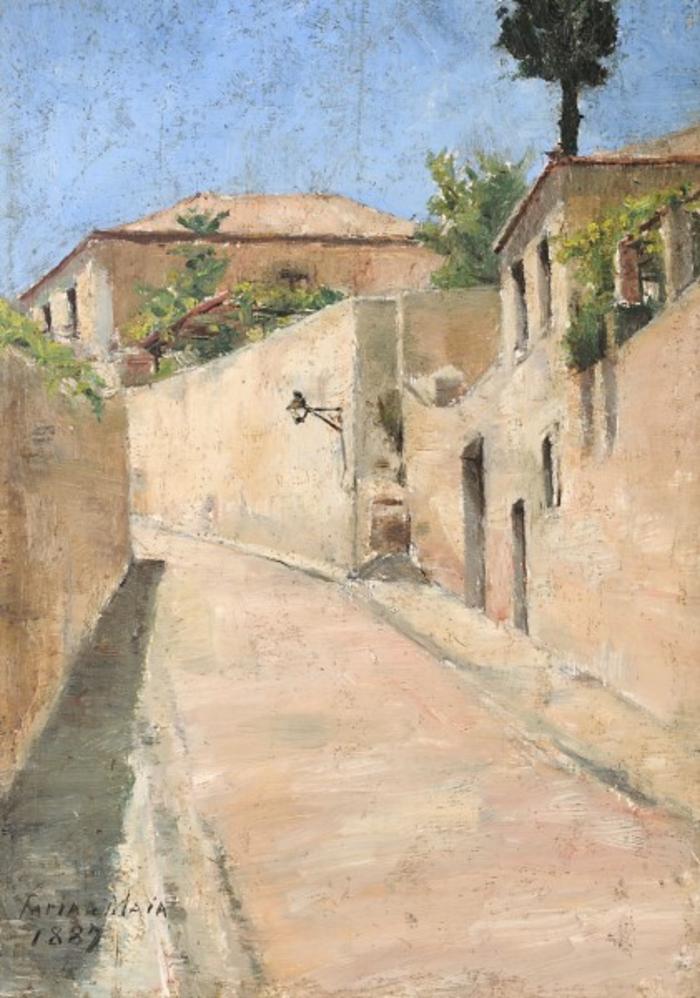 Rua com casas de balcão (Frente)