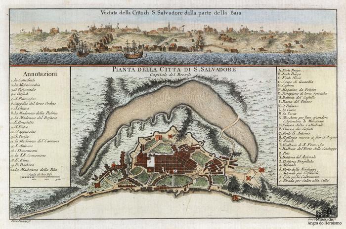 Veduta della Citta di S. Salvadore dalla parte della Baia PIANTA DELLA CITTA DI S. SALVADORE  Capitale del Bresile   