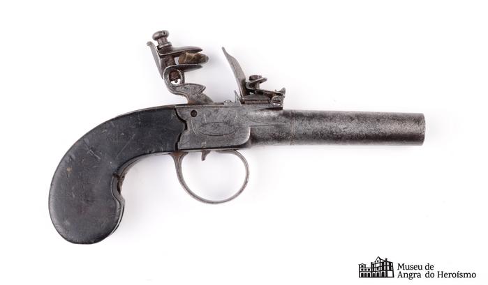 Pistola de bolso, de pederneira, sistema "boxlock"