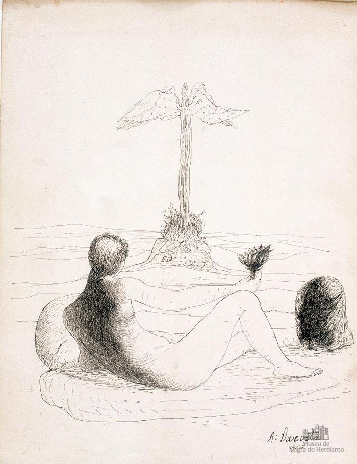 Ilustração para "Pássaro preso" de Merícia de Lemos