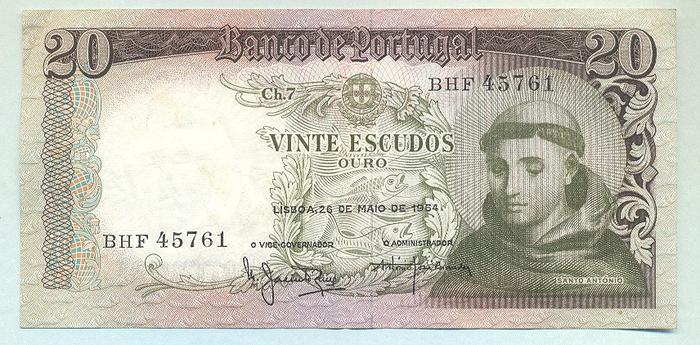 Nota de 20 Escudos, Republica