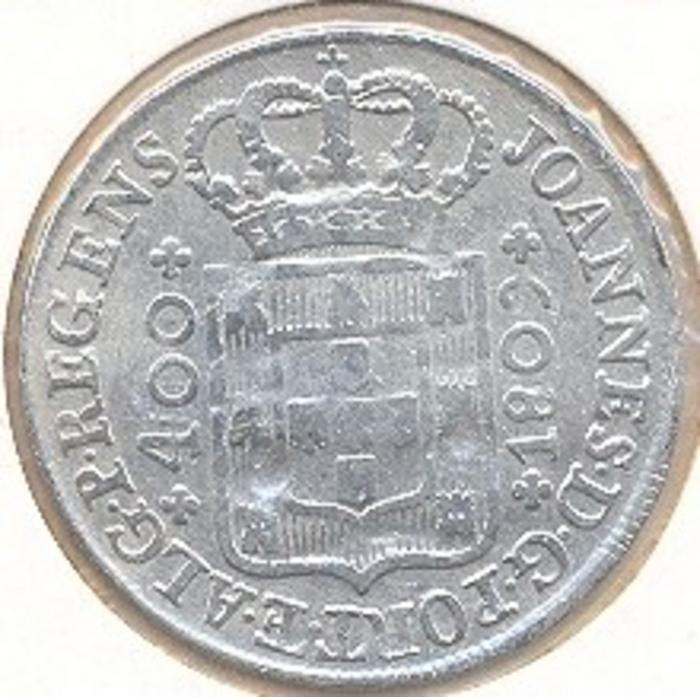 Moeda 400 Réis / Cruzado Novo, D. João VI