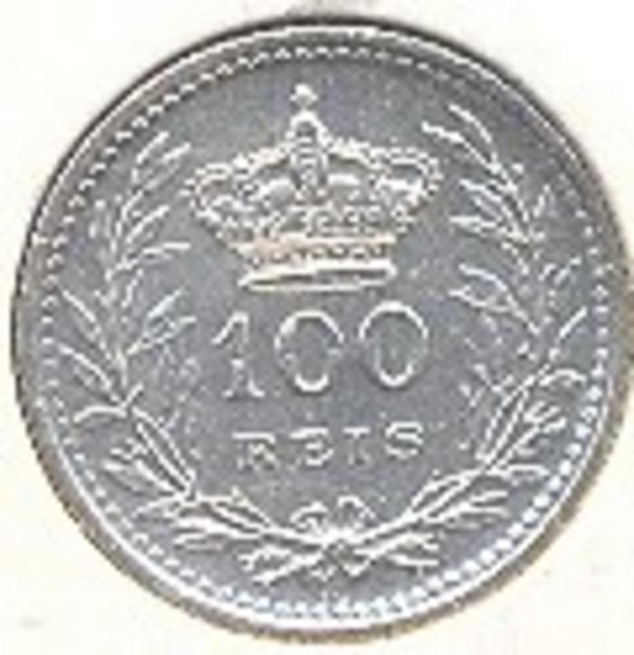 Moeda 100 Réis / Tostão, D. Manuel II
