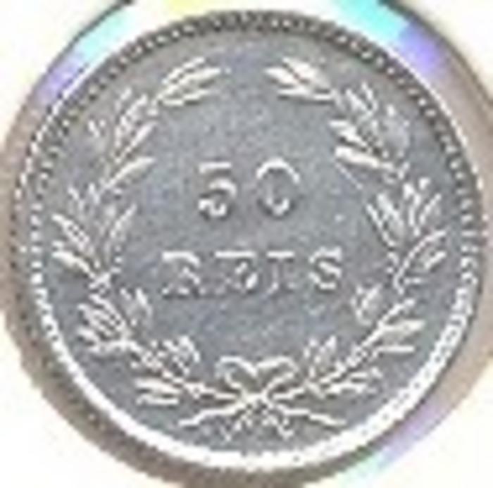 Moeda 50 Réis /  ½ Tostão , D. Luís I 