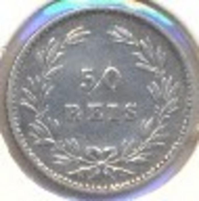 Moeda 50 Réis / ½ Tostão,  D. Luís I 