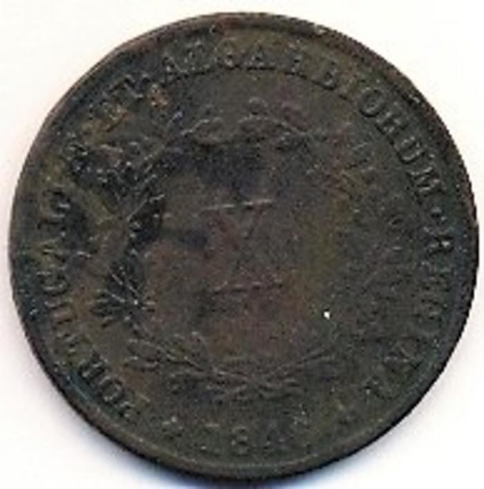 Moeda 10 Réis, D. Maria II