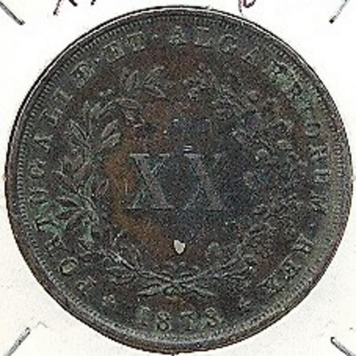 Moeda 20 Réis, D. Luís I