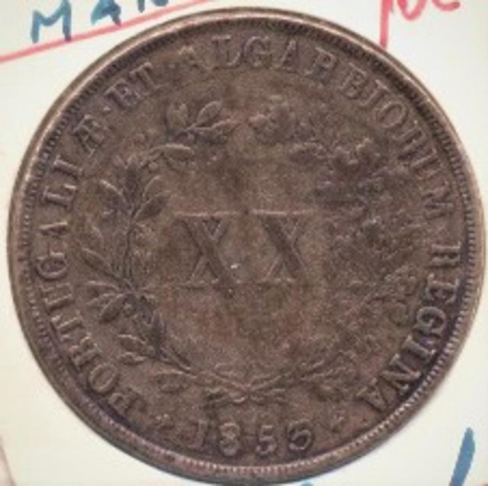 Moeda 20 Réis, D, Maria II