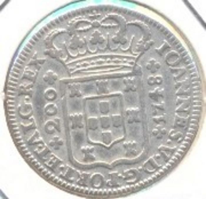 Moeda 200 Réis -  2 Tostões - 12 vinténs - 1/5 Cruzado, D João V